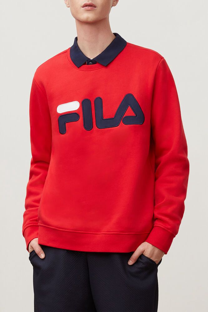 Fila Sweatshirt Mens Red Regola - Ireland 96573-YWQP